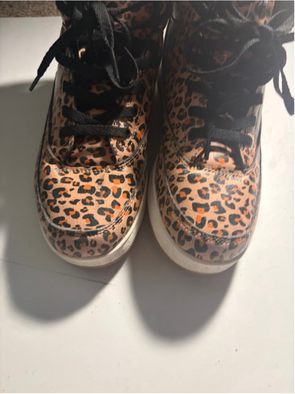 Ewing Women’s Leopard Print High-Top Sneakers 7.5 Brown Black - Picture 12 of 13
